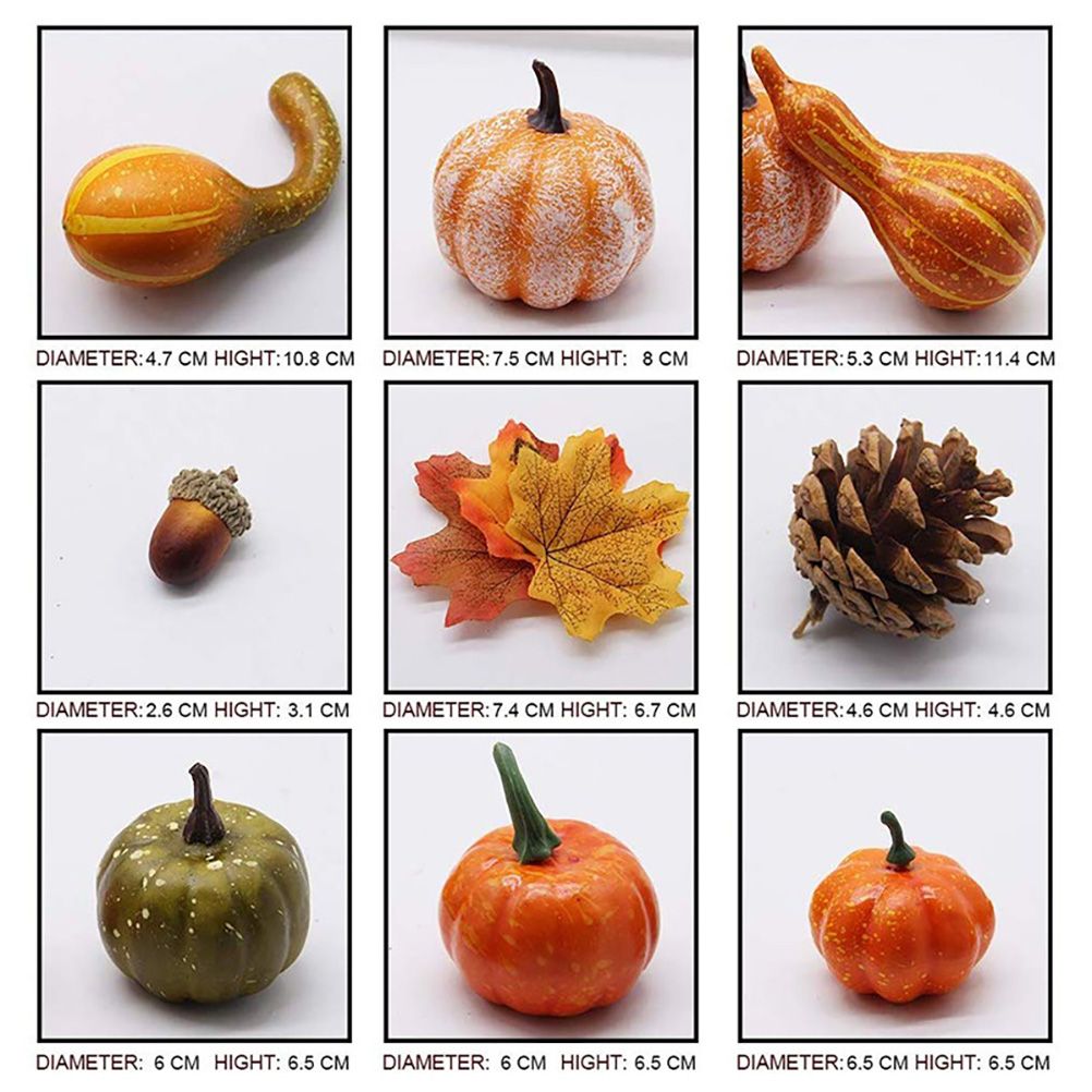 50pcs Halloween Decor Props Artificial Mini Pumpkin Berries Maple Leaf DIY view 2