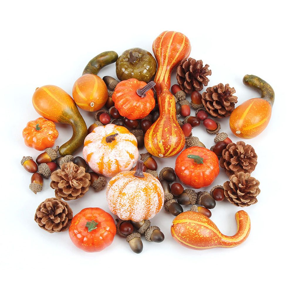 50pcs Halloween Decor Props Artificial Mini Pumpkin Berries Maple Leaf DIY view 5