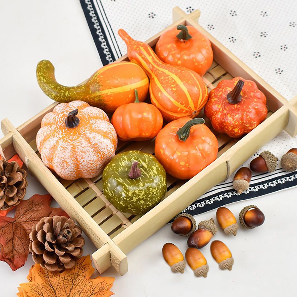 50pcs Halloween Decor Props Artificial Mini Pumpkin Berries Maple Leaf DIY view 6