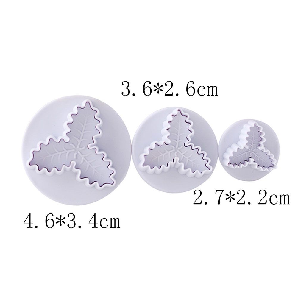 Christmas Holly Leaf Plunger Cutter Holly Leaves Fondant Mold Cutter Christmas view 2