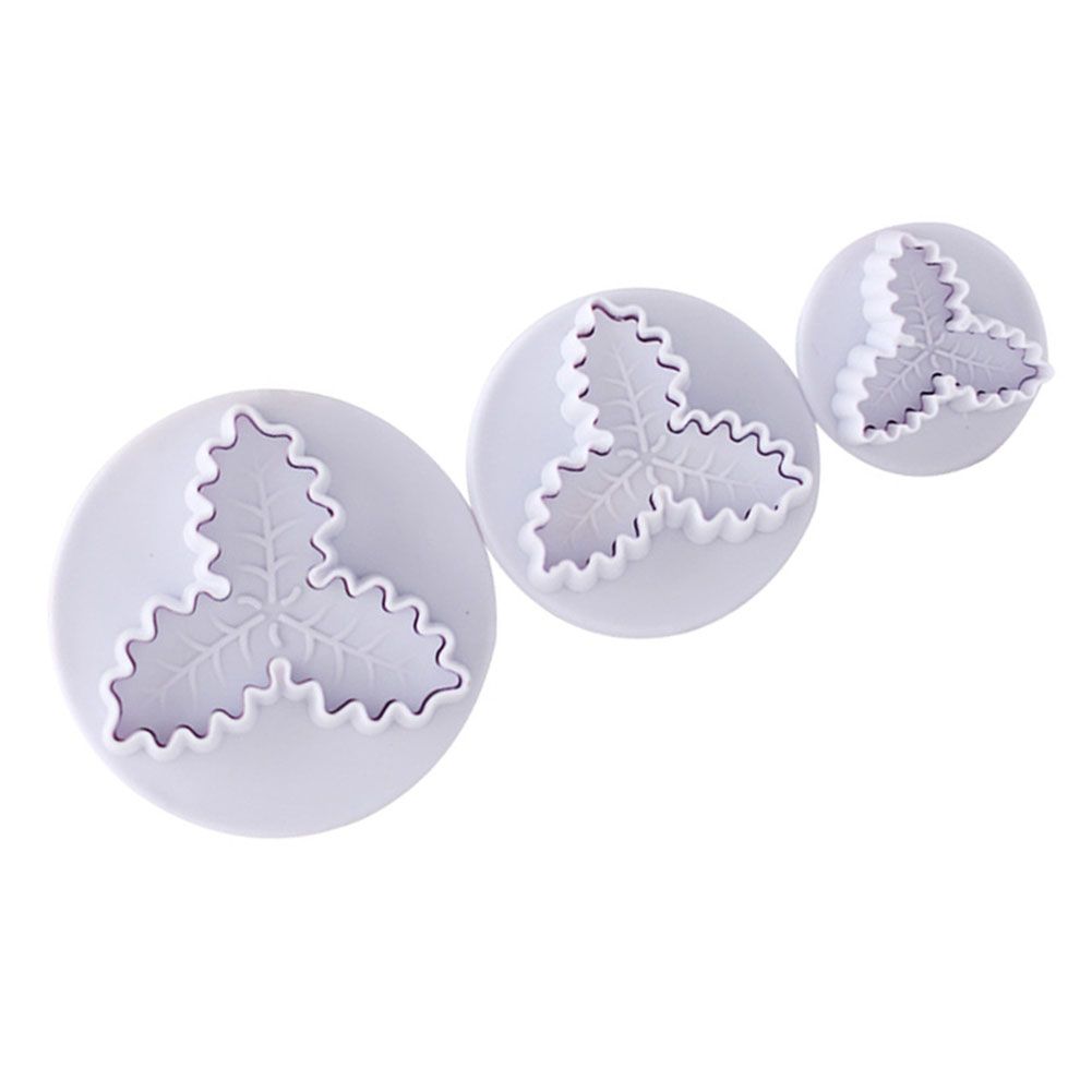 Christmas Holly Leaf Plunger Cutter Holly Leaves Fondant Mold Cutter Christmas view 4