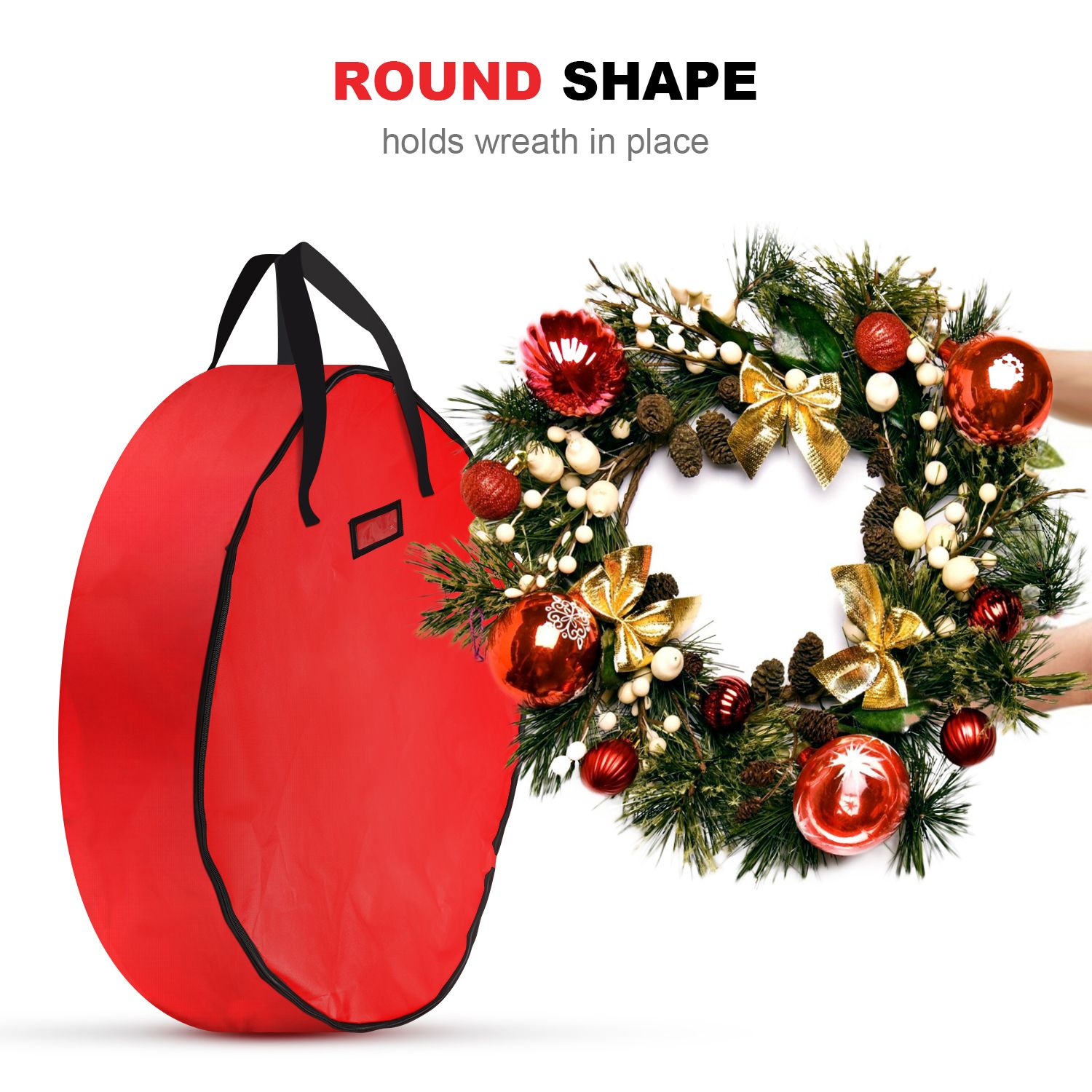 91x20cm Household Christmas Wreath Storage Bag with Handle Waterproof view 2