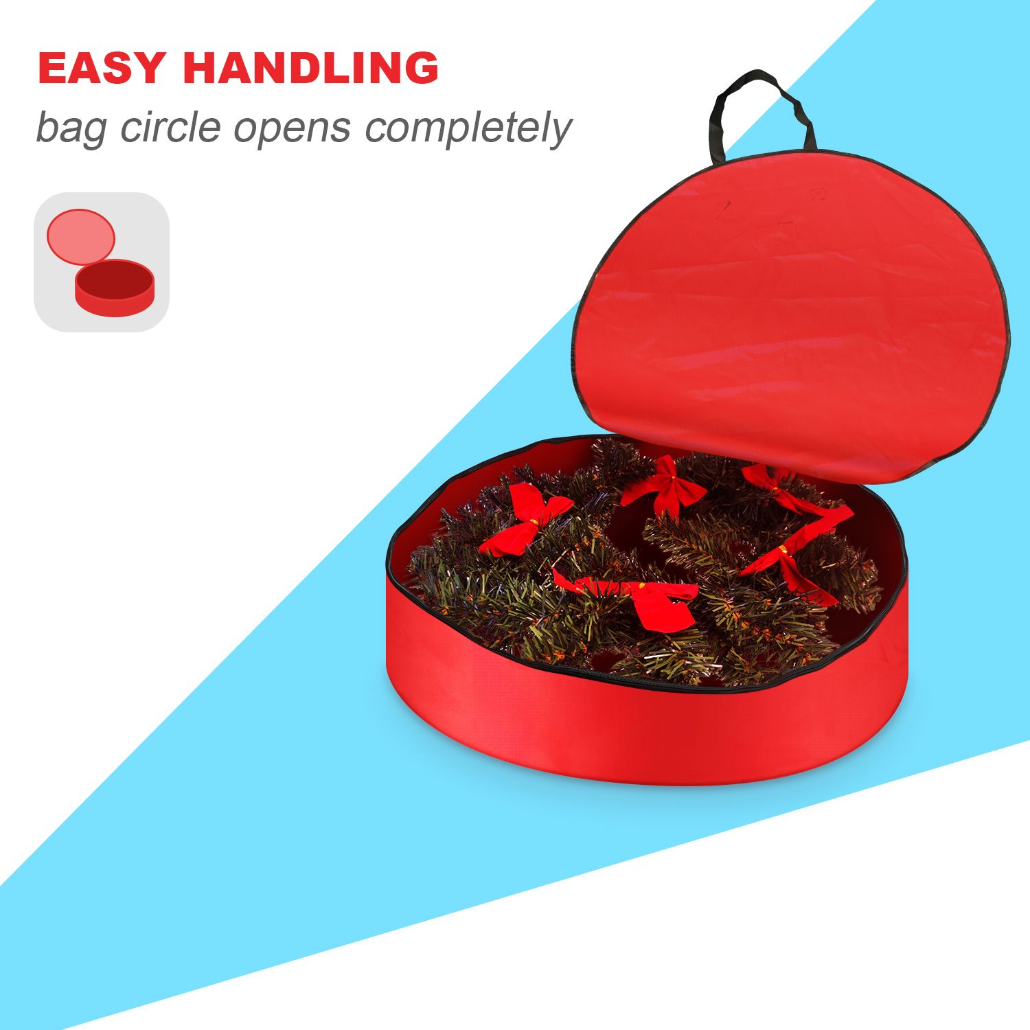 91x20cm Household Christmas Wreath Storage Bag with Handle Waterproof view 7