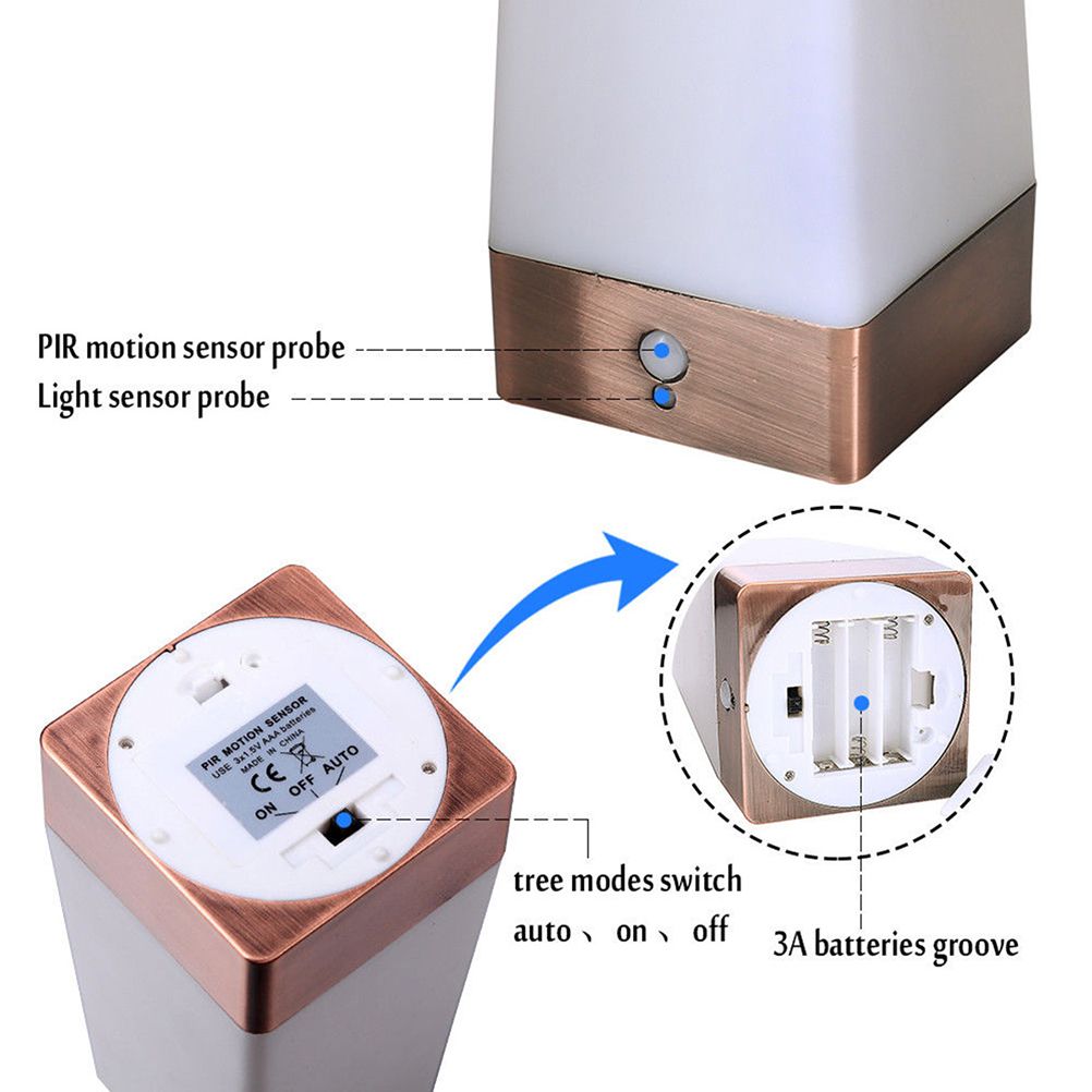Smart Wireless Motion Sensor Night Light Battery Operated Lamp Bedside Table view 8