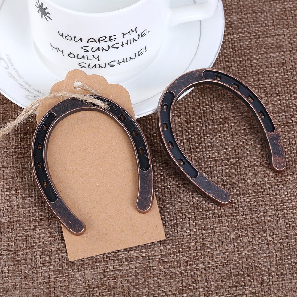 Lucky Horseshoe with Kraft Tags Rustic Horseshoe Favors Wedding Party Favors view 6