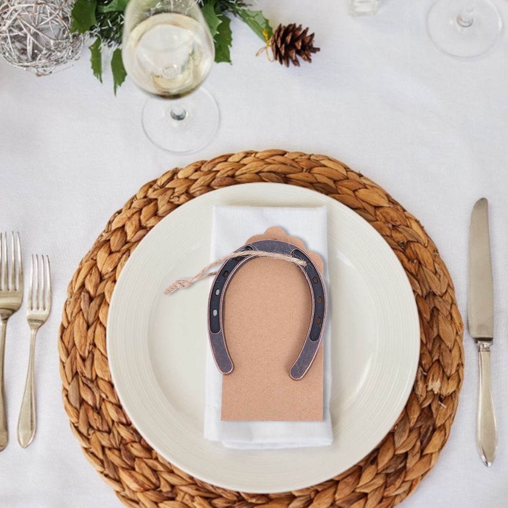 Lucky Horseshoe with Kraft Tags Rustic Horseshoe Favors Wedding Party Favors view 8