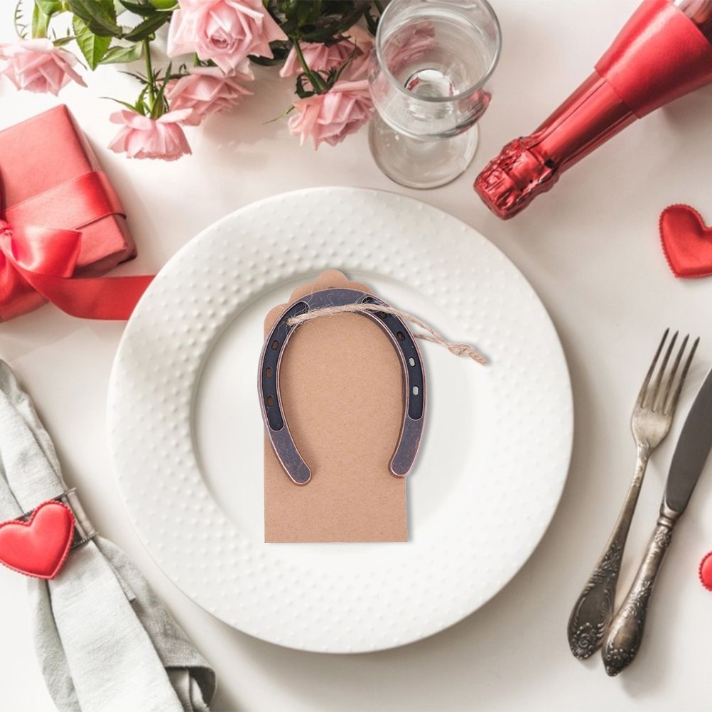 Lucky Horseshoe with Kraft Tags Rustic Horseshoe Favors Wedding Party Favors view 9
