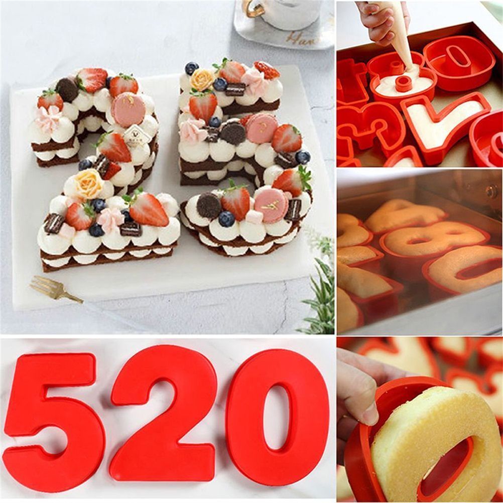 2PCS 10 Inch Silicone Cake Mold 6 and 0 Numbers DIY Silicone Cake Baking Mold view 6