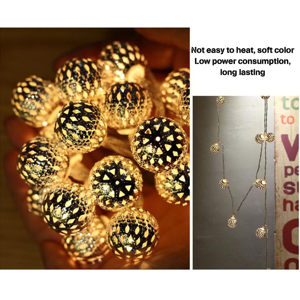Moroccan Balls Light String 30 LEDs Fairy Light Battery Powered Decorative view 6