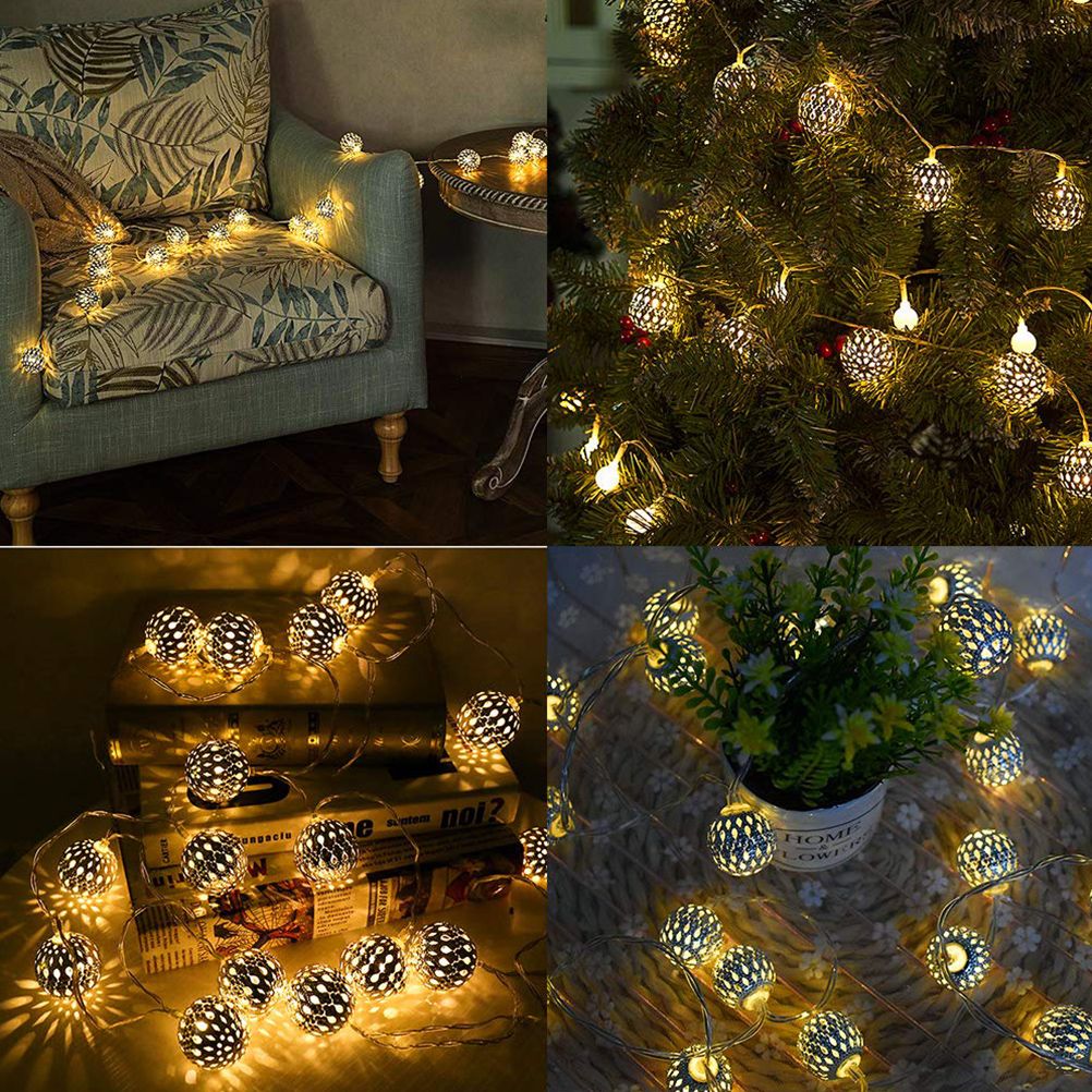 Moroccan Balls Light String 30 LEDs Fairy Light Battery Powered Decorative view 9