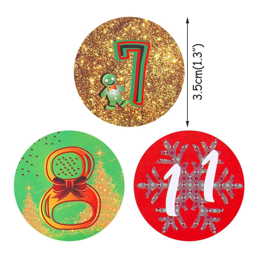 Christmas Advent Number Stickers Christmas Candy Sealing Stickers DIY Gifts view 4