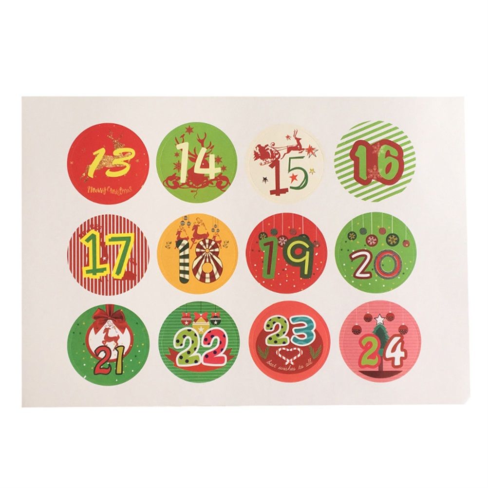 Christmas Advent Number Stickers Christmas Candy Sealing Stickers DIY Gifts view 5