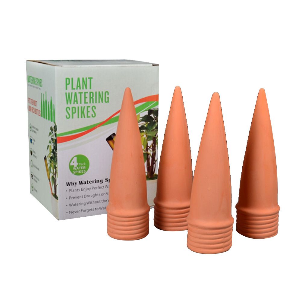 4Pcs Cone Watering System Set Garden Watering Stakes Ceramic Clay Cones — image 1