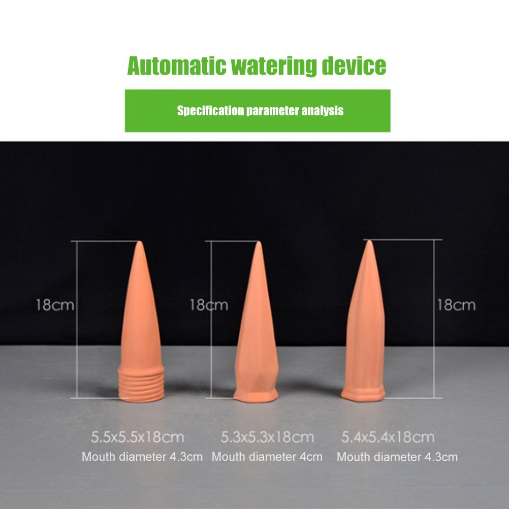 4Pcs Cone Watering System Set Garden Watering Stakes Ceramic Clay Cones view 2
