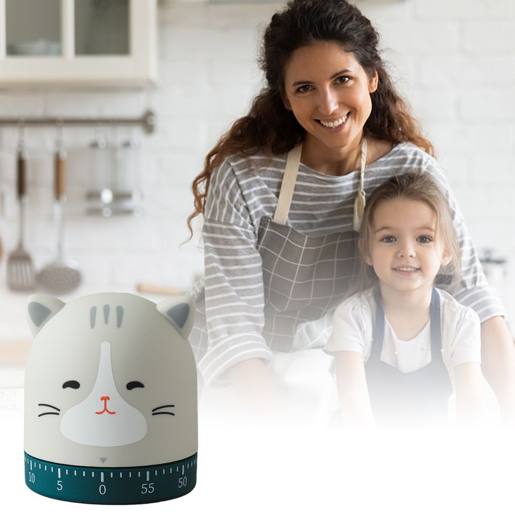 Cute Cat Timer Kitchen 60 Minutes Timer 360 Degree Rotating Timer for Baking view 5