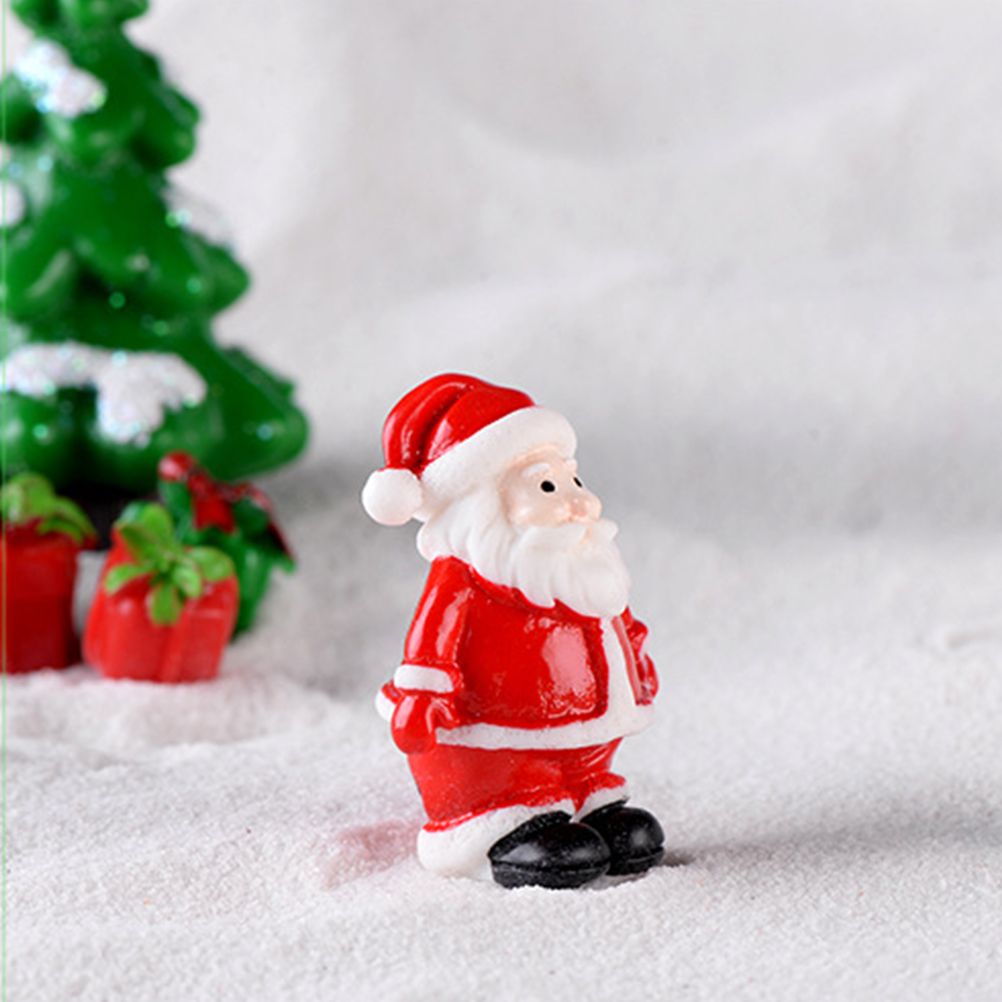 12PCS Christmas Miniature Figurines Santa Claus Tabletop Figurines Resin view 5
