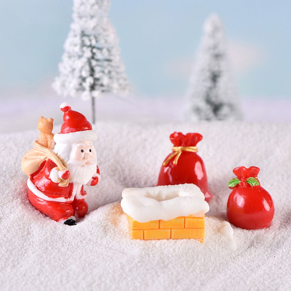 12PCS Christmas Miniature Figurines Santa Claus Tabletop Figurines Resin view 7