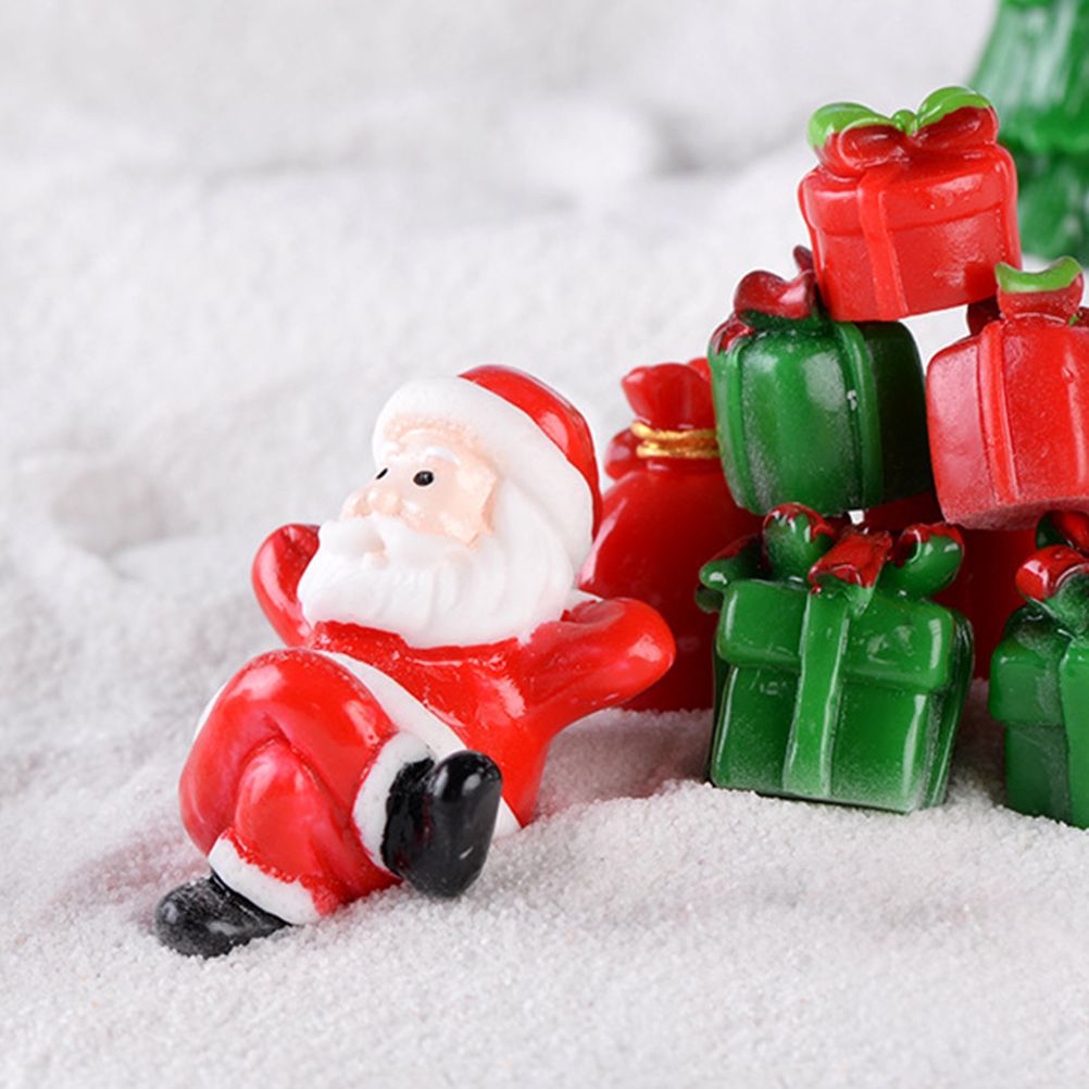 12PCS Christmas Miniature Figurines Santa Claus Tabletop Figurines Resin view 8