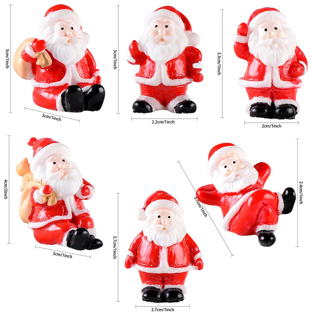 12PCS Christmas Miniature Figurines Santa Claus Tabletop Figurines Resin view 9