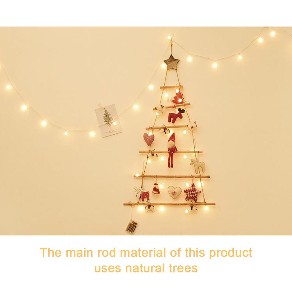 Wooden Hanging Ornaments with Star and Rope Decoration for Wall Christmas Tree view 5