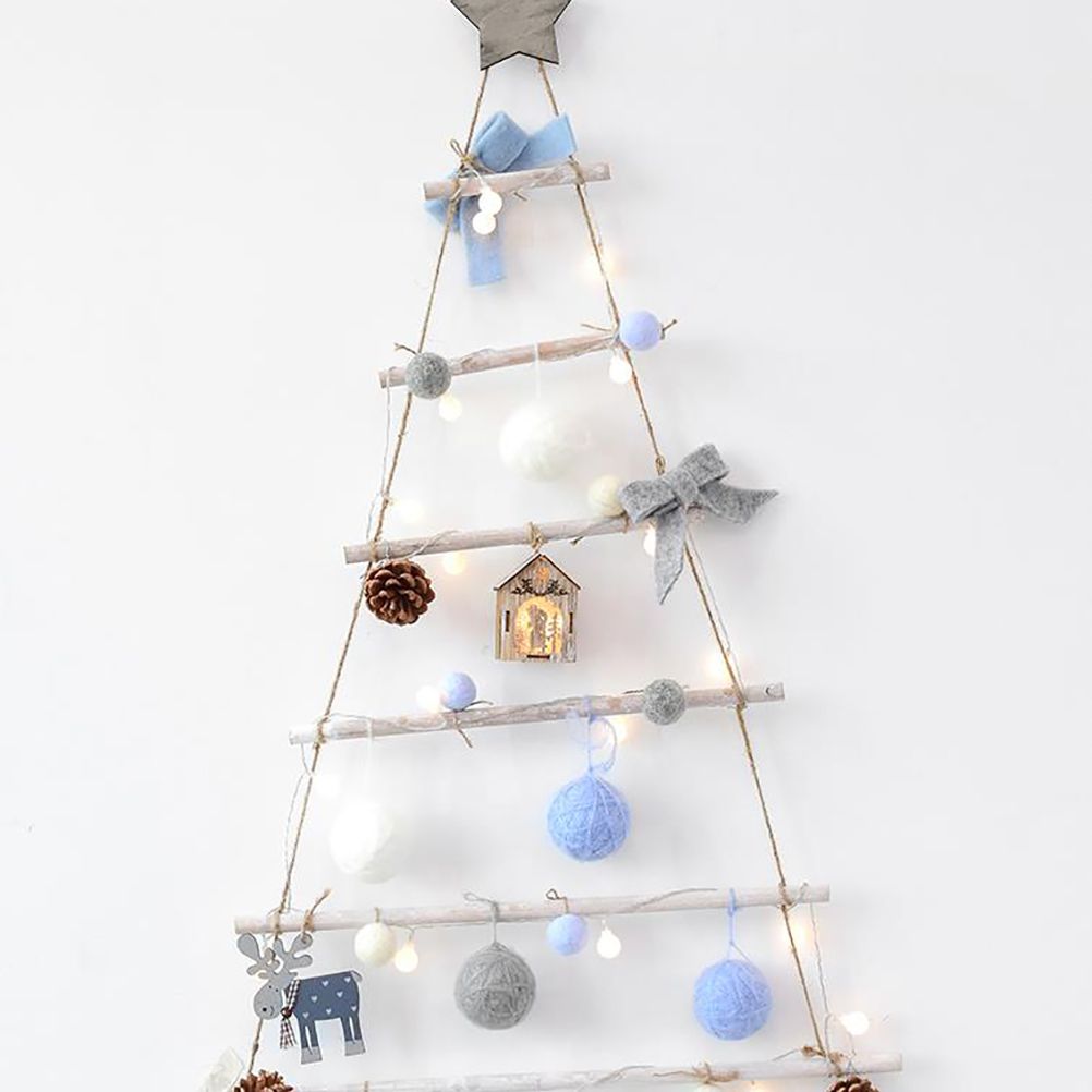 Wooden Hanging Ornaments with Star and Rope Decoration for Wall Christmas Tree view 7