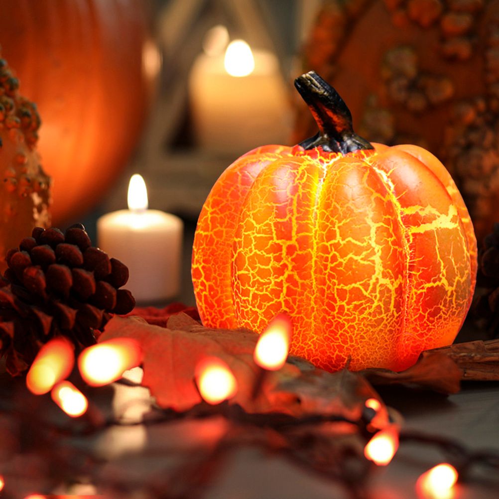 LED Halloween Pumpkin Lantern Resin Pumpkin Lamp Multiple Shapes Halloween view 2