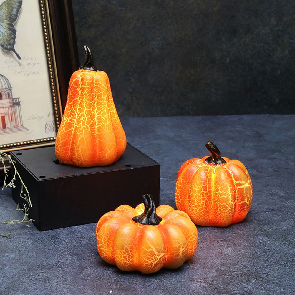 LED Halloween Pumpkin Lantern Resin Pumpkin Lamp Multiple Shapes Halloween view 4