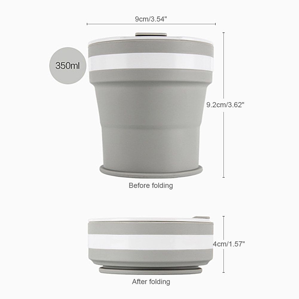 Silicone Collapsible Cup Portable Telescopic Drinking Cup with Cover for view 2