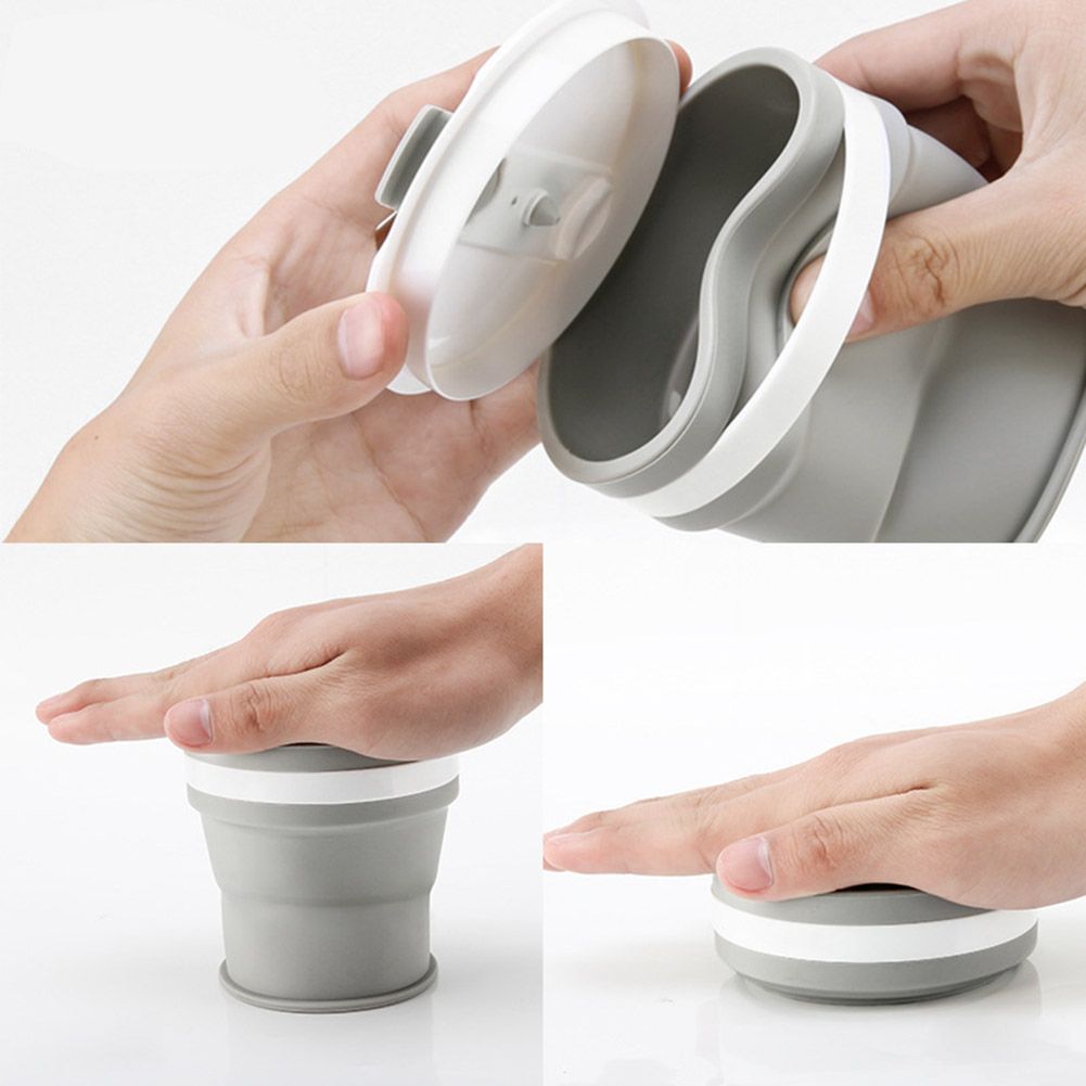 Silicone Collapsible Cup Portable Telescopic Drinking Cup with Cover for view 3