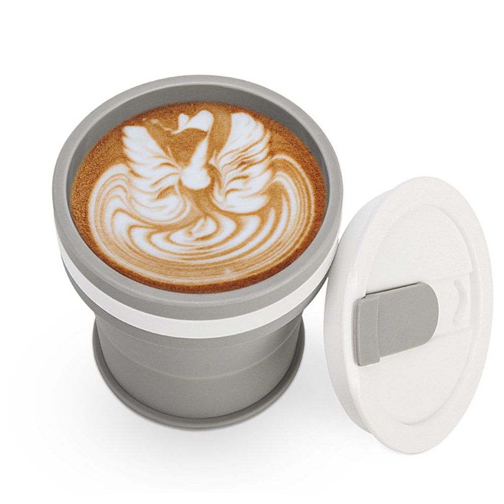 Silicone Collapsible Cup Portable Telescopic Drinking Cup with Cover for view 12
