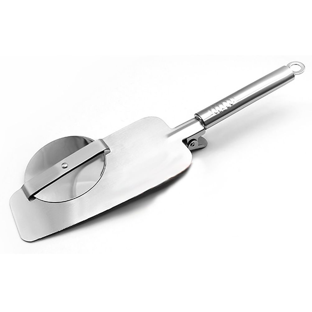 3 in 1 Pizza Cutter Wheel Serrated Edge Serving Spatula with Clip Stainless view 5