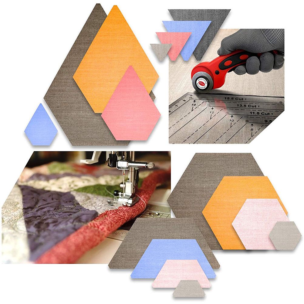 4 pcs/set Sewing Ruler Acrylic Handmade Quilt Templates Stencil Grade Ruler view 2