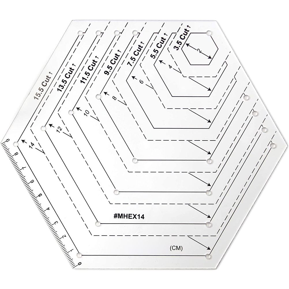 4 pcs/set Sewing Ruler Acrylic Handmade Quilt Templates Stencil Grade Ruler view 10