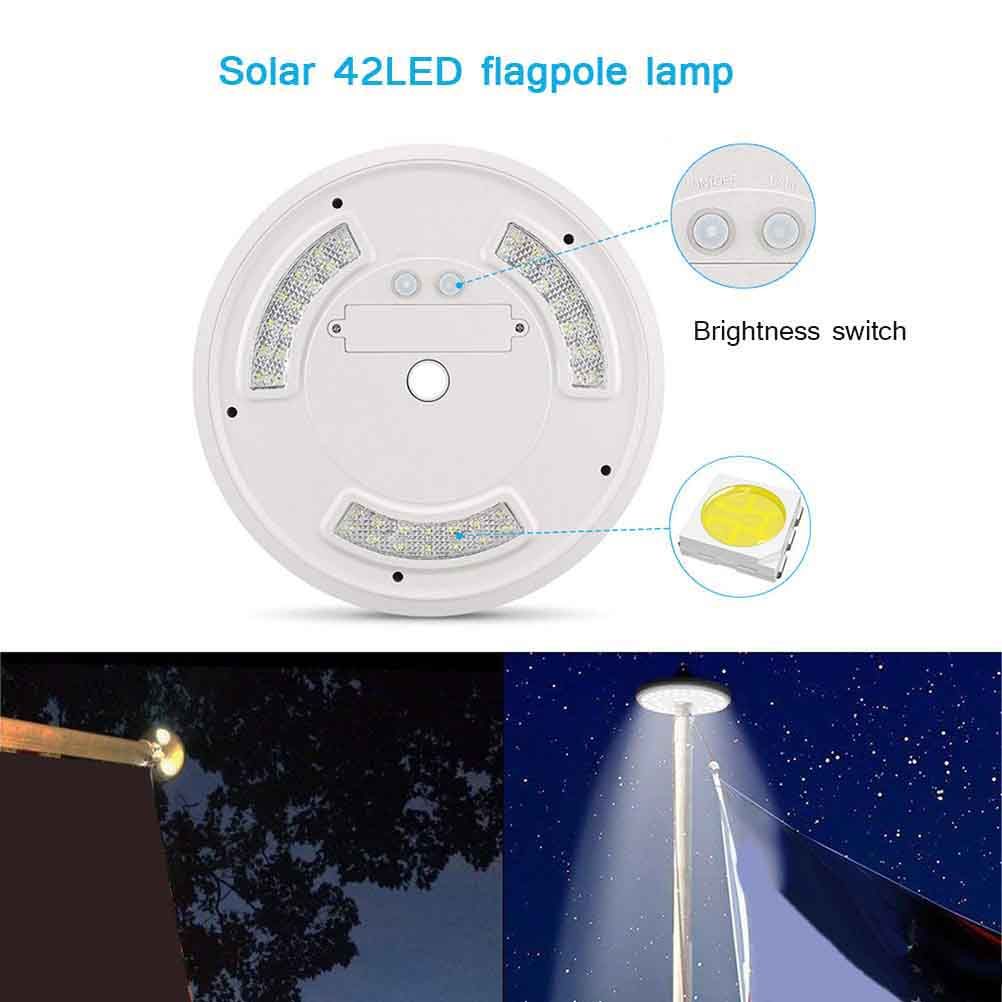 42LED Solar Flag Pole Light Flagpole Solar Light for Flag Pole Topper view 5