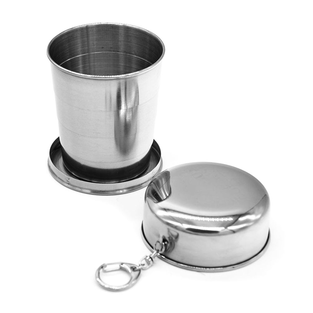 240ml Portable Retractable Water Cup Stainless Steel Wine Folding Cup Mini