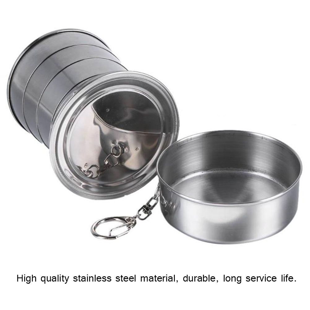 240ml Portable Retractable Water Cup Stainless Steel Wine Folding Cup Mini view 4