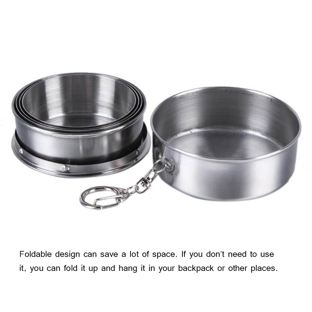 240ml Portable Retractable Water Cup Stainless Steel Wine Folding Cup Mini view 6