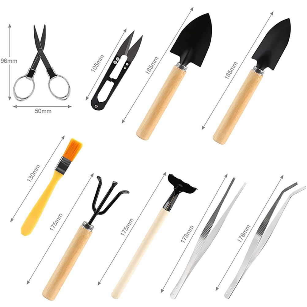 10 Pcs Gardening Bonsai Tools Set Succulent Garden Hand Tool Kit Plant Tool view 2