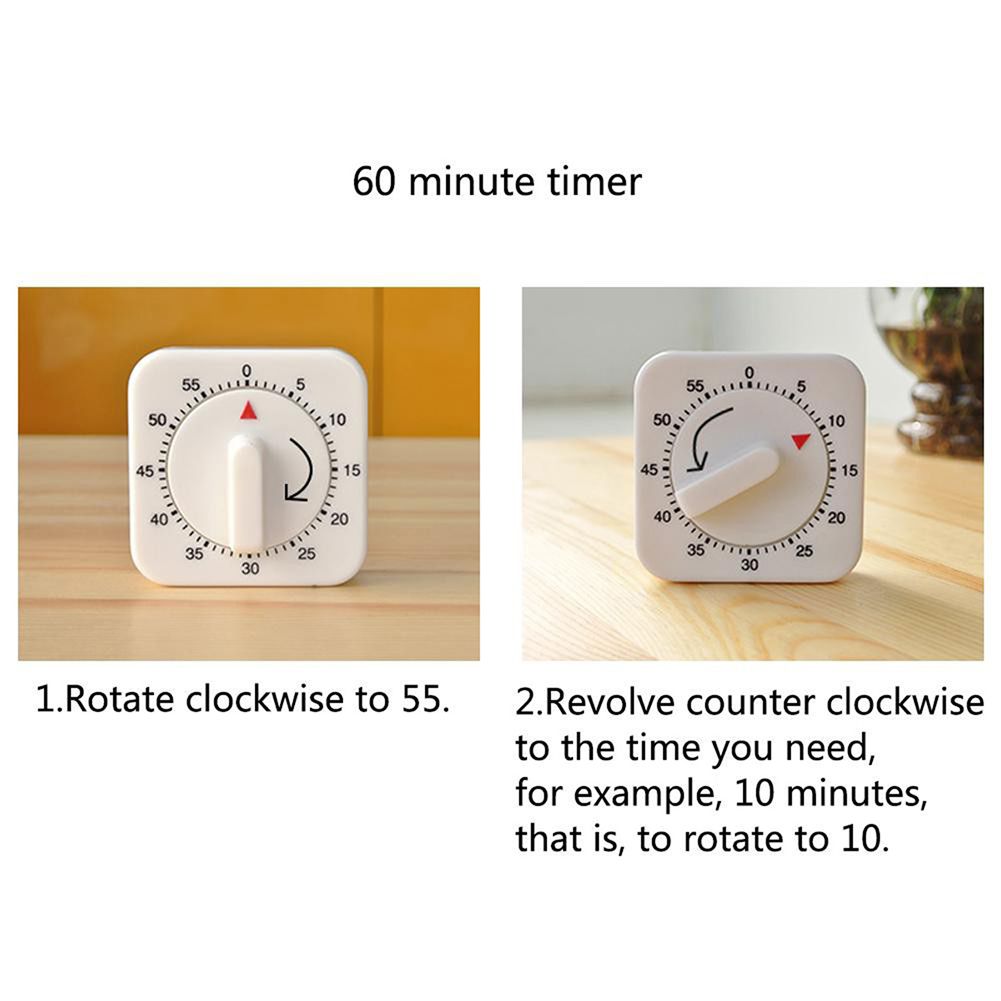 60 Minutes Timer Kitchen Timer Reminder Convenient Countdown Timer Mechanical view 4