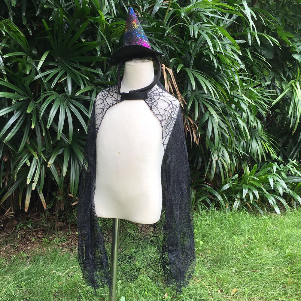 Halloween Cobweb Cloak Children Cosplay Costume Masquerade Performance Costume view 3