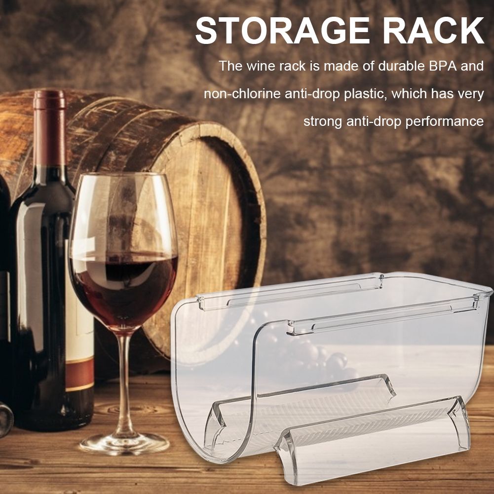 Clear Wine Bottle Organizers Stackable Plastic Wine Rack Holder for Kitchen view 5