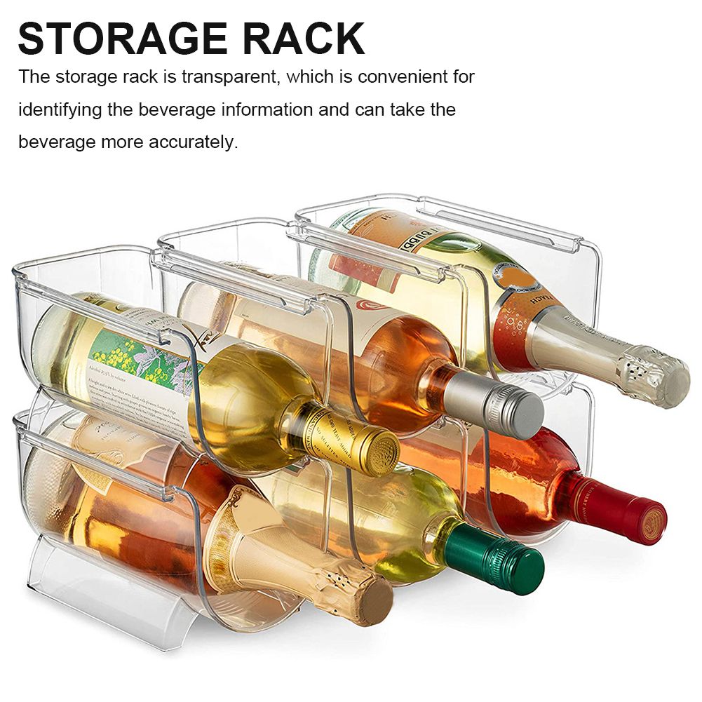 Clear Wine Bottle Organizers Stackable Plastic Wine Rack Holder for Kitchen view 7