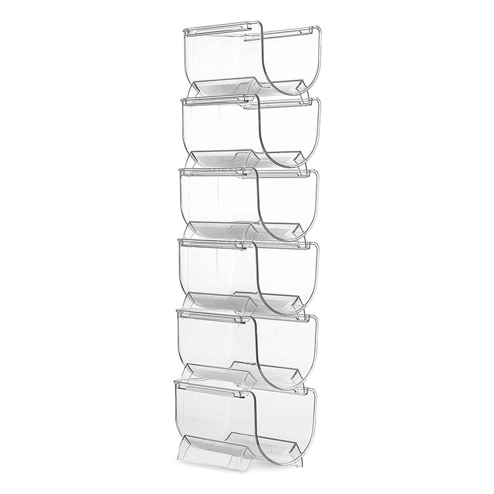 Clear Wine Bottle Organizers Stackable Plastic Wine Rack Holder for Kitchen view 12