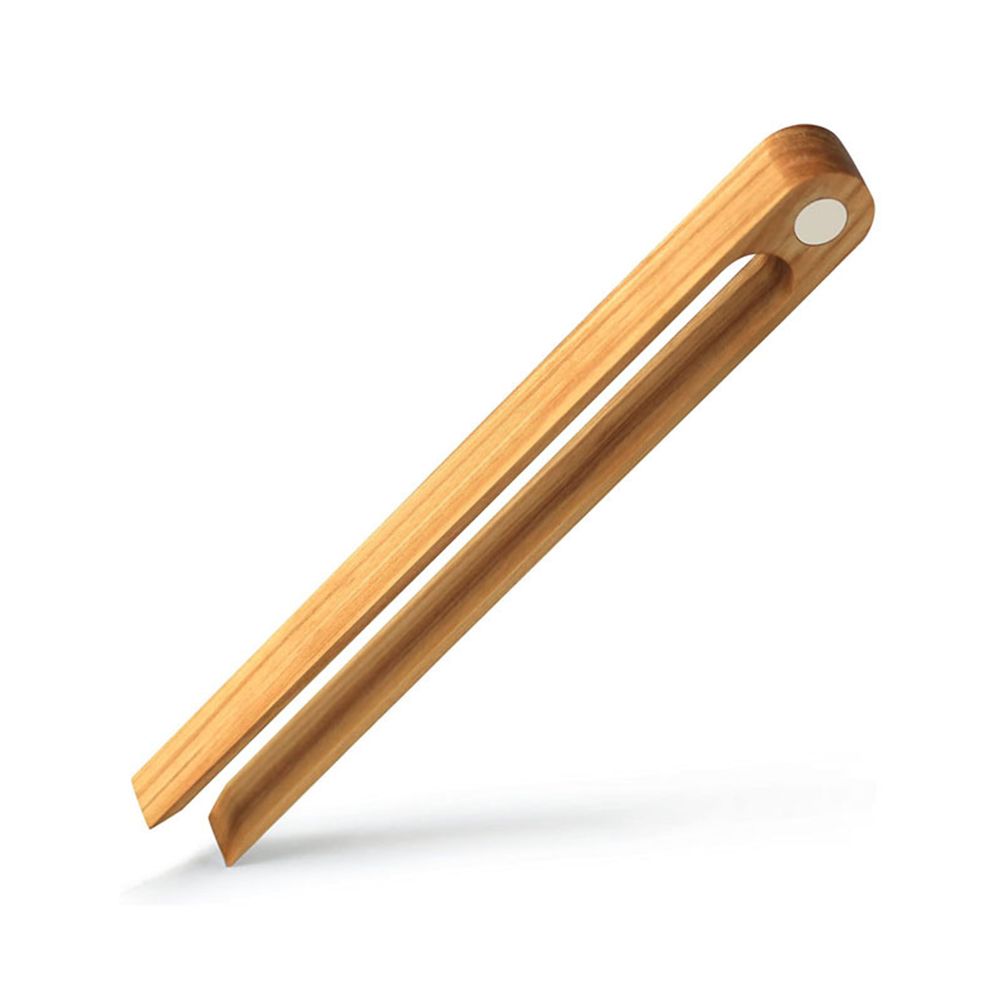 Magnetic Bamboo Toaster Tongs Kitchen Toast Tongs for Cooking Natural Bamboo