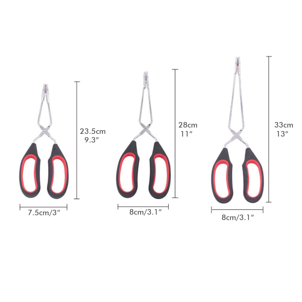 3PCS Scissor Tongs 12Inch/ 11Inch/ 9Inch Barbecue Scissor Tong Stainless Steel view 2