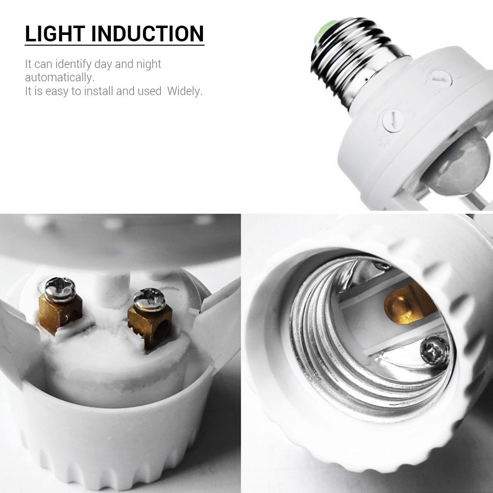 360° Detected Dimmable Infrared Human Body Sensor Lamp Socket Lamp Bulb Adapter view 3