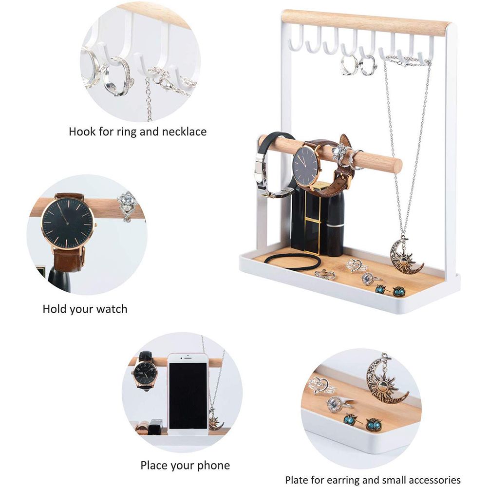 Wooden Jewelry Stand Multifunctional Jewelry Organizer Jewelry Display Stand view 7
