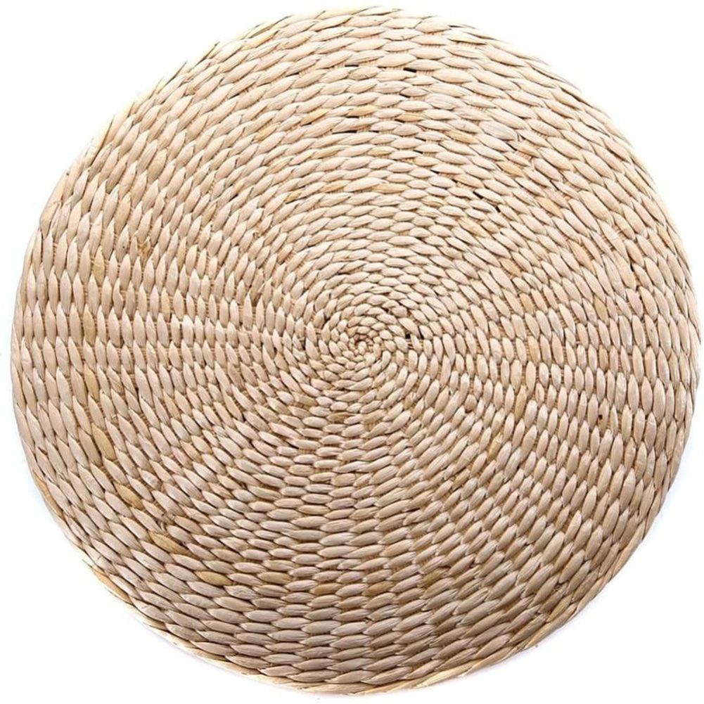 Chair Seat Mat Grass Cushion Pad Floor Mat Yoga Zen Handmade Round Straw Weave view 6