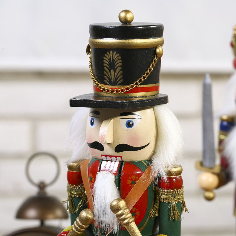 4Pcs 30cm Christmas Nutcracker Soldiers Wooden Soldier Nutcracker on Stand view 9