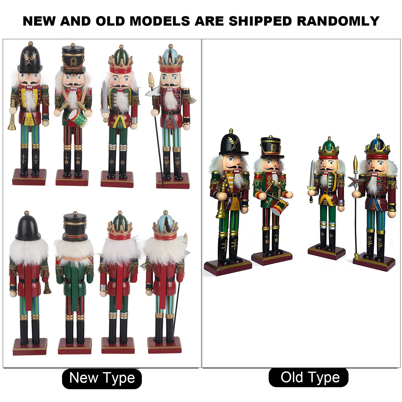 4Pcs 30cm Christmas Nutcracker Soldiers Wooden Soldier Nutcracker on Stand view 12